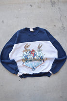 Warner Bros. x NHL Toronto Maple Leaves Navy & Grey Graphic Crewneck — 1994 (S) - Retrospective Store