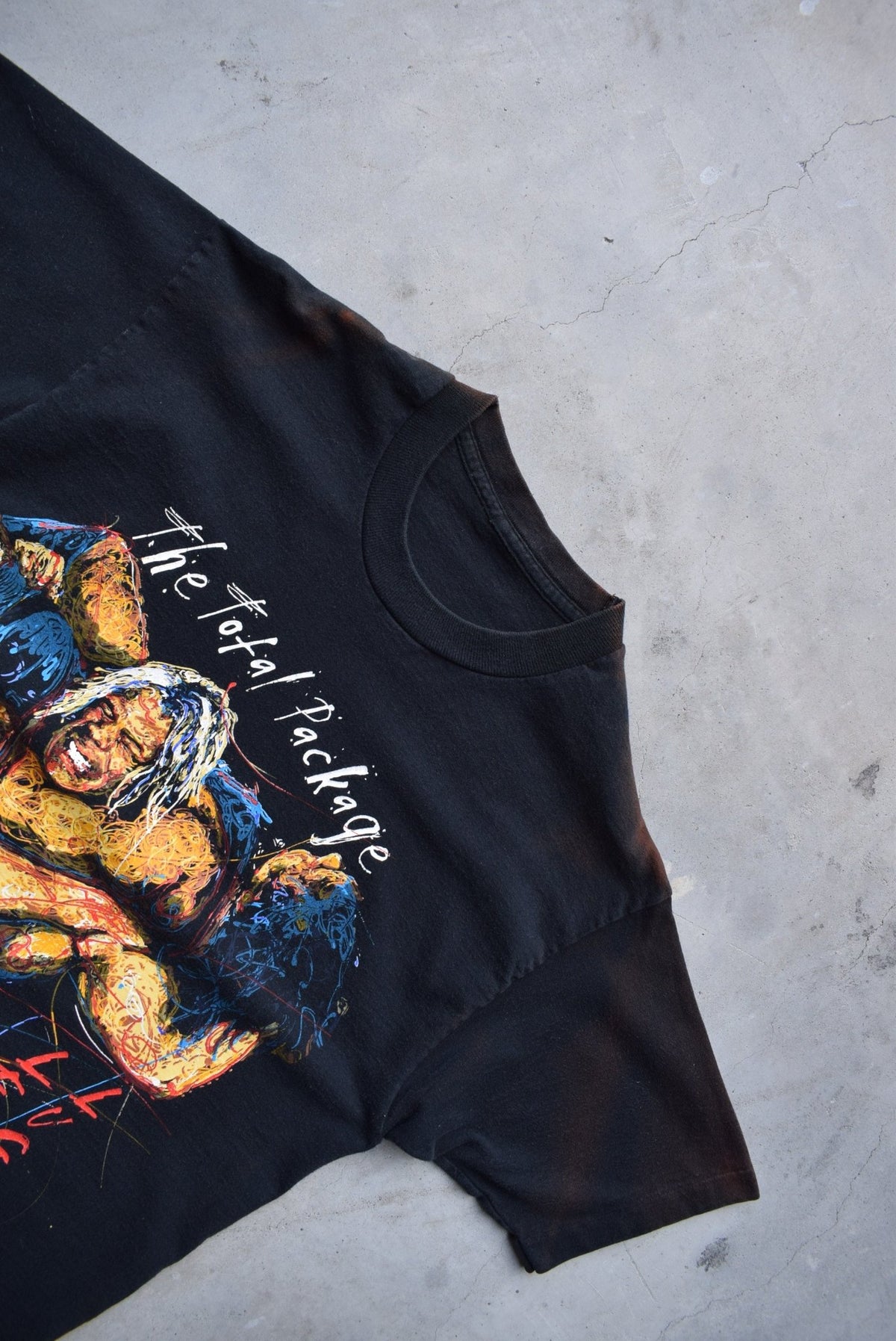 WCW Lex Luger Wrestling Black Graphic Tee — 1990s (M) - Retrospective Store