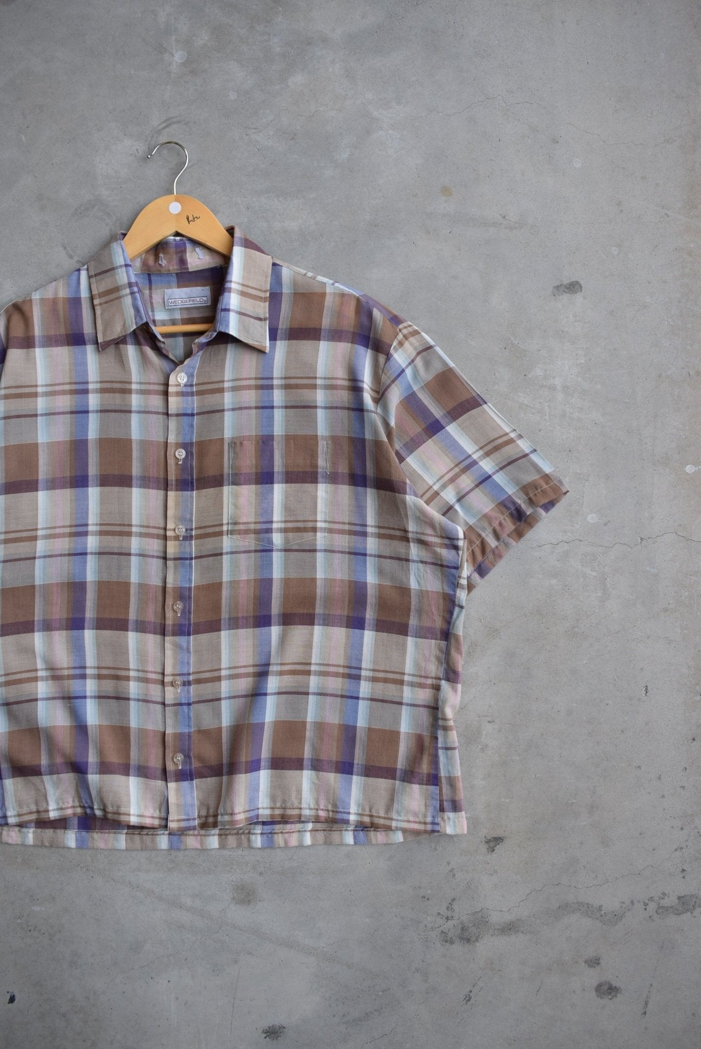 Wedgefield Brown Cropped Button Up — 2000s (L) - Retrospective Store