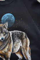 Wolf Black Graphic Crewneck — 1987 (S) - Retrospective Store
