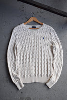 *Women's* Vintage Polo Ralph Lauren Classic Logo Embroidered Cable Knit Sweater (XL) - Retrospective Store