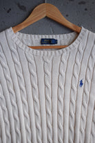 *Women's* Vintage Polo Ralph Lauren Classic Logo Embroidered Cable Knit Sweater (XL) - Retrospective Store