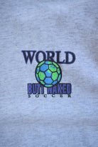 World Butt Naked Soccer Grey Graphic Tee — 1993 (M) - Retrospective Store