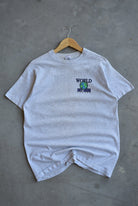 World Butt Naked Soccer Grey Graphic Tee — 1993 (M) - Retrospective Store