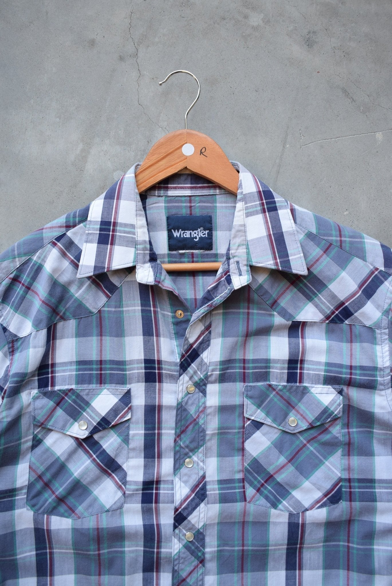 Wrangler Blue Cropped Button Up — 2000s (M) - Retrospective Store