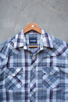 Wrangler Blue Cropped Button Up — 2000s (M) - Retrospective Store