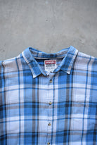 Wrangler Blue & White Cropped Button Up — 2000s (XL/XXL) - Retrospective Store