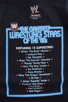 WWE 80's Wrestling Stars Black Graphic Tee — 2002 (XXL) - Retrospective Store
