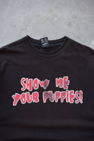 WWF Jerry Lawler 'Show Me Your Puppies!' Black Graphic Tee — 1995 (XL) - Retrospective Store