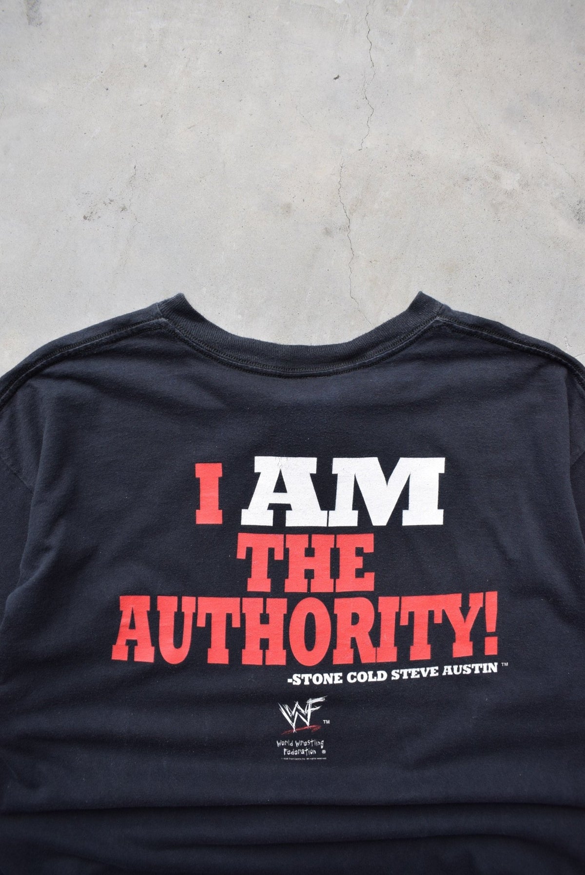 WWF Stone Cold Steve Austin Black Wrestling Tee — 1990s (XL) - Retrospective Store