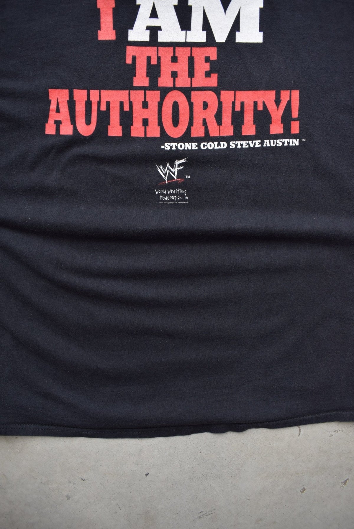 WWF Stone Cold Steve Austin Black Wrestling Tee — 1990s (XL) - Retrospective Store