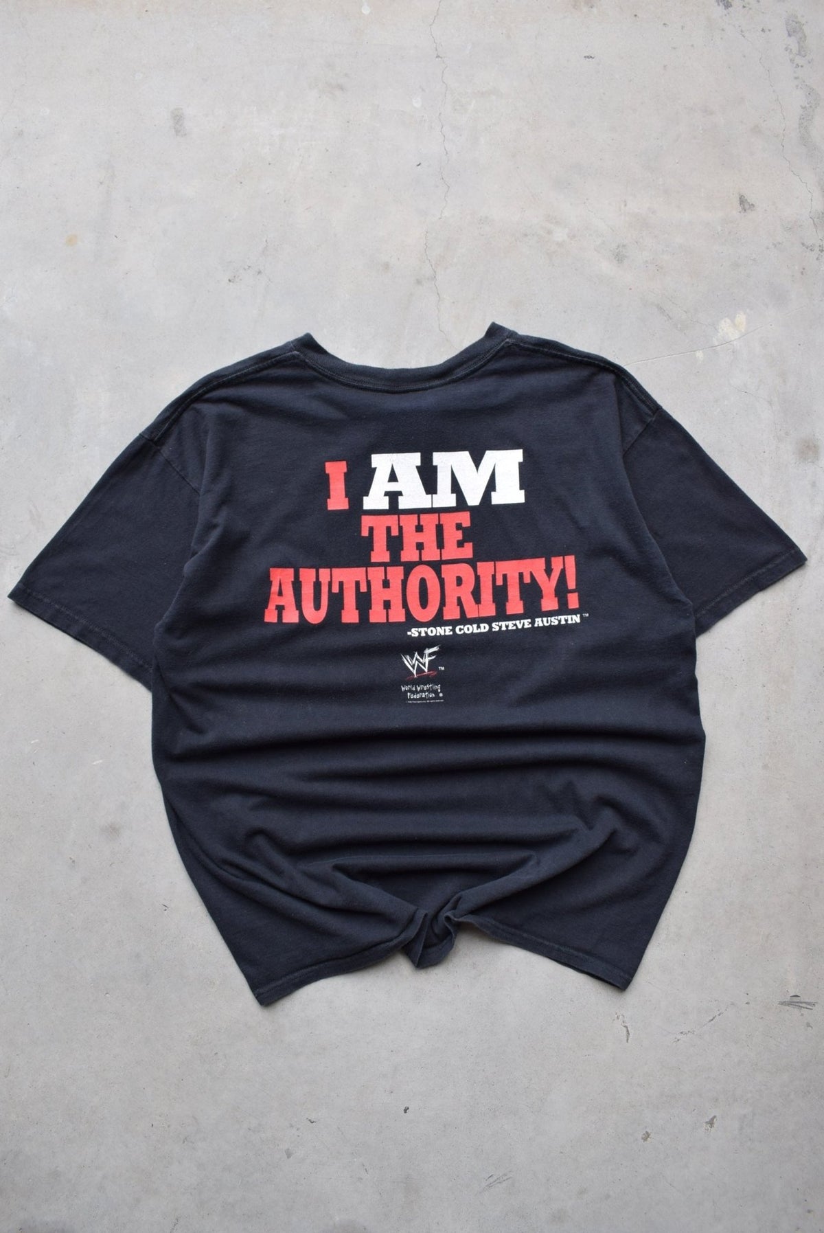 WWF Stone Cold Steve Austin Black Wrestling Tee — 1990s (XL) - Retrospective Store