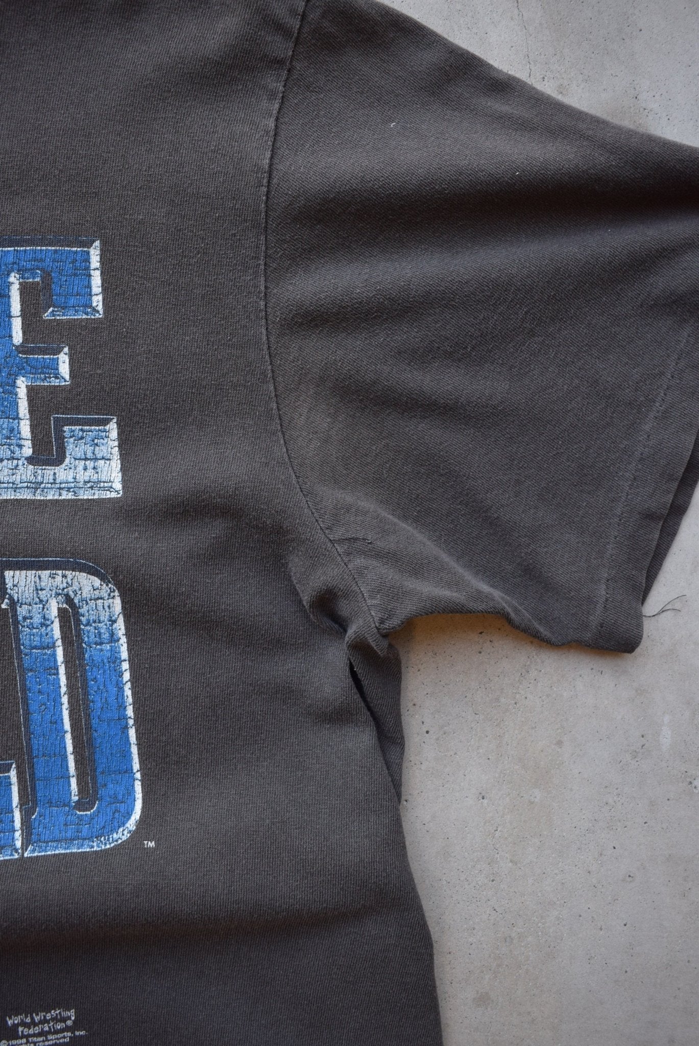 WWF Stone Cold Steve Austin Faded-Black Graphic Tee — 1996 (L) - Retrospective Store