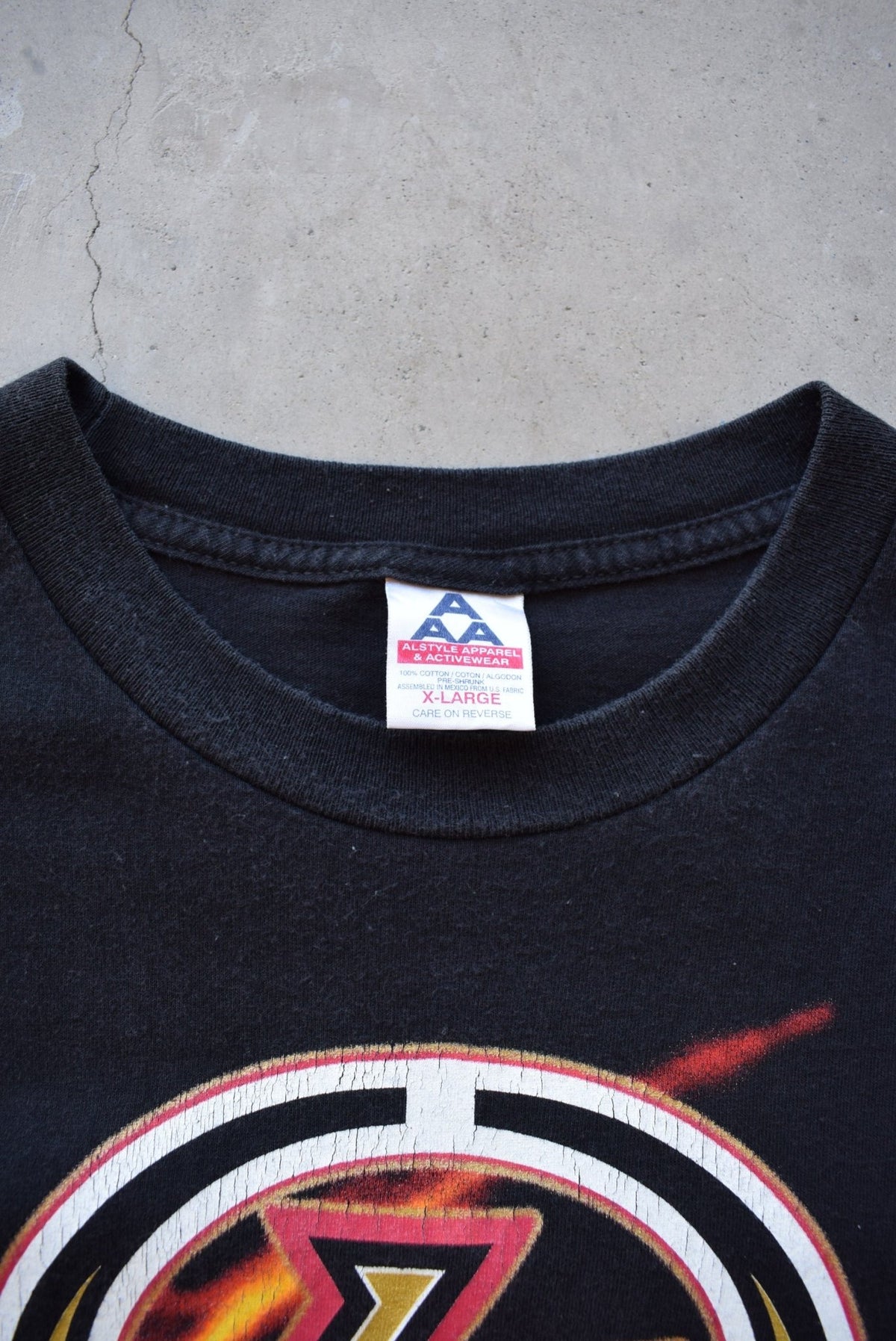 XFL Las Vegas Outlaws Black Graphic Tee — 2001 (XL) - Retrospective Store
