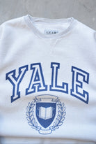 Yale University White Spellout Fleece Crewneck — 1990s (L) - Retrospective Store