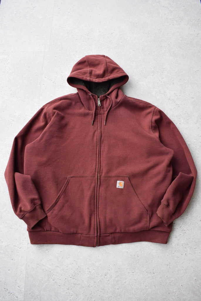 *Sherpa-Lined* Vintage Carhartt Classic Logo Heavyweight Hoodie (XXL) - Retrospective Store