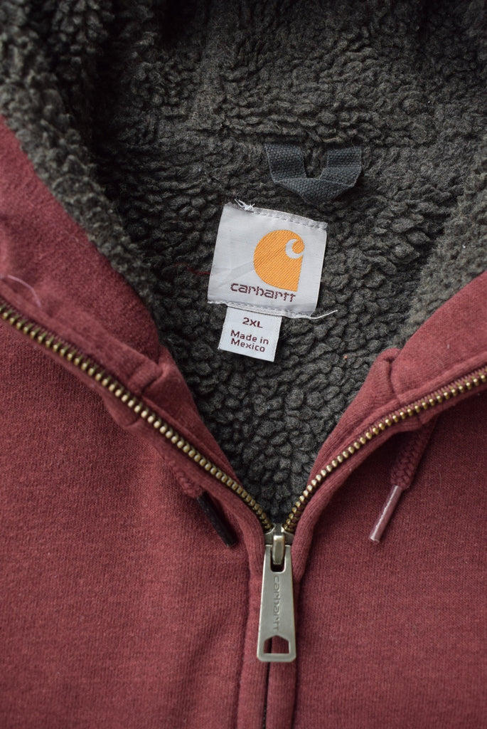 *Sherpa-Lined* Vintage Carhartt Classic Logo Heavyweight Hoodie (XXL) - Retrospective Store