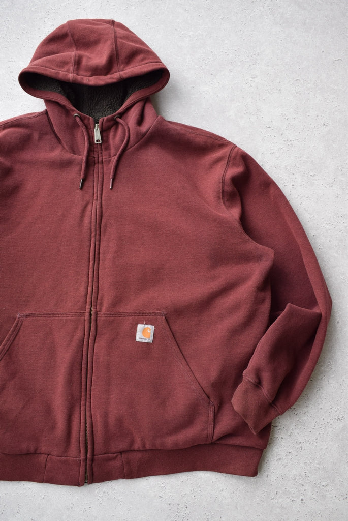 *Sherpa-Lined* Vintage Carhartt Classic Logo Heavyweight Hoodie (XXL) - Retrospective Store