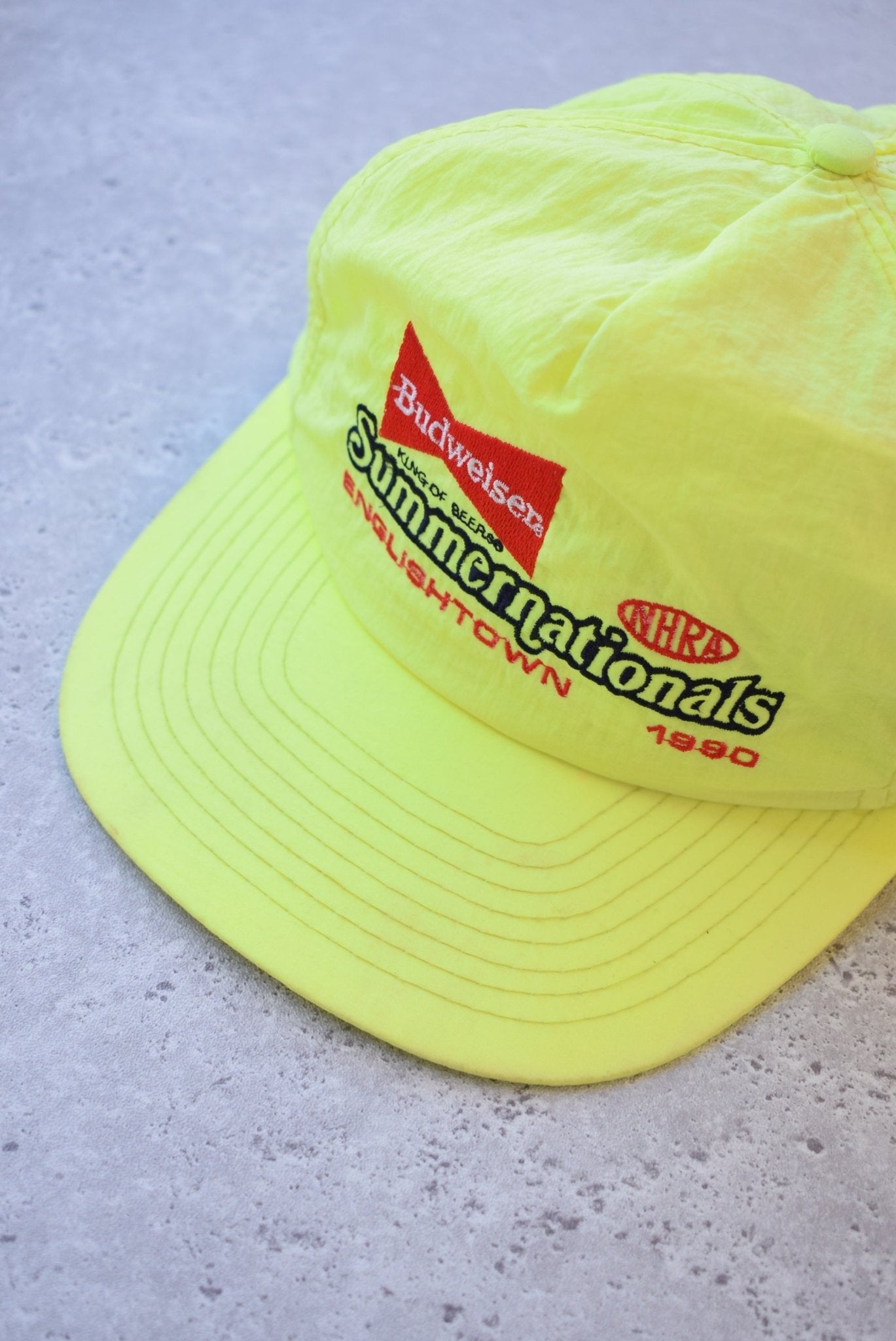 Vintage 1990 Budweiser Summer Nationals Racing Hat - Retrospective Store