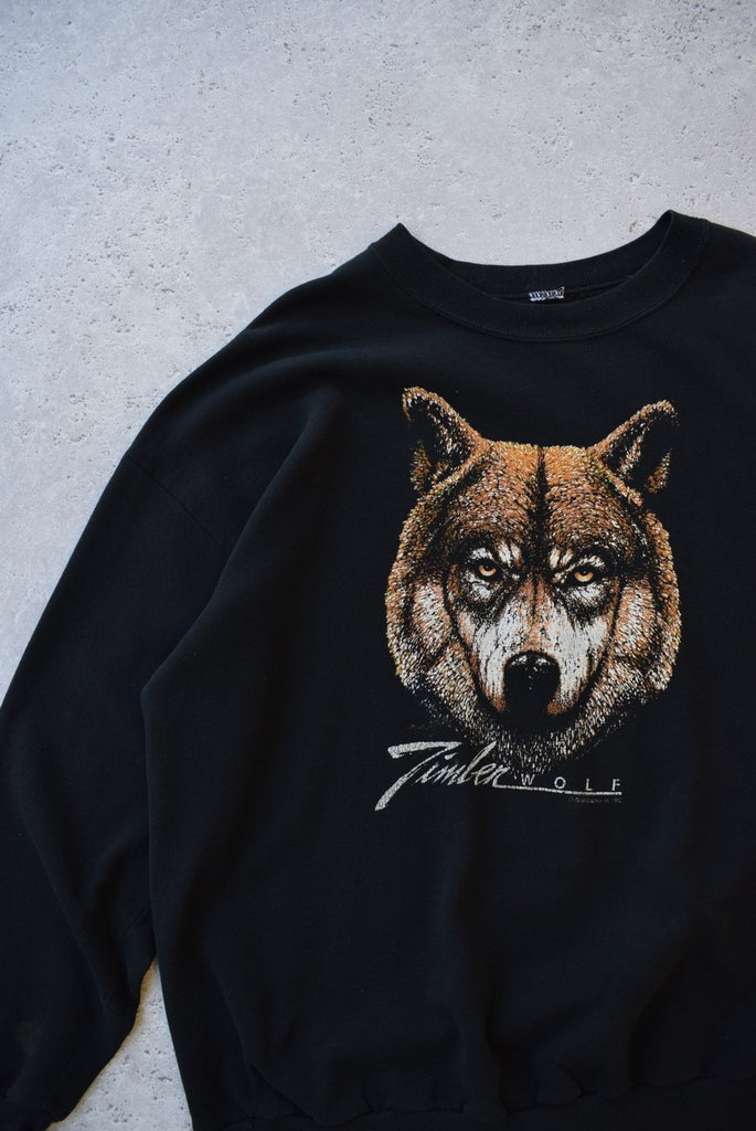 Vintage 1990 Wolf Sweater (XXL) - Retrospective Store