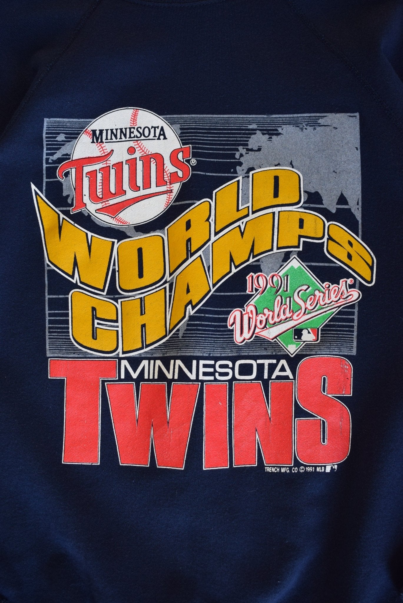 Vintage 1991 MLB Minnesota Twins World Champs Crewneck (M/L) - Retrospective Store