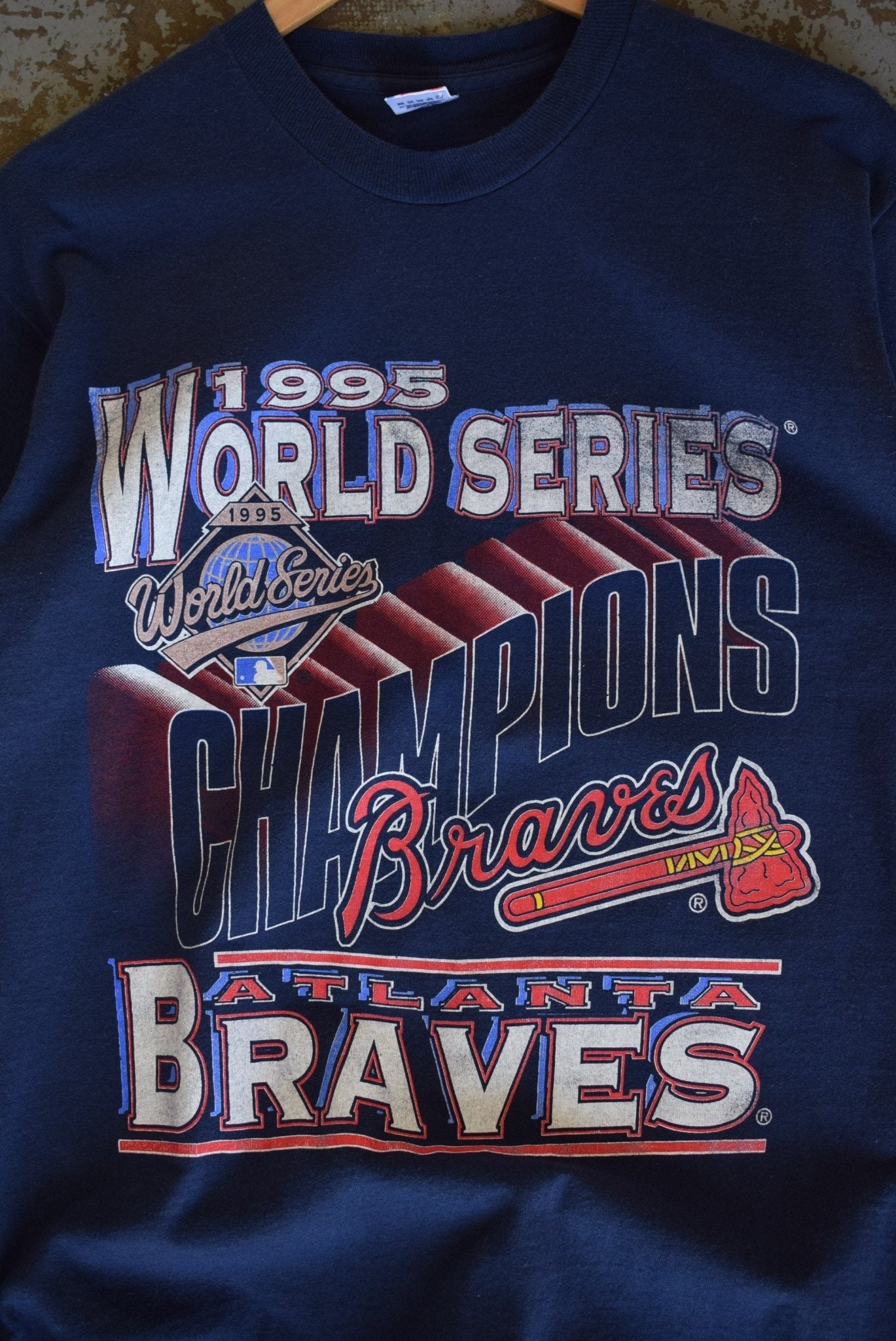 Vintage 1995 MLB Atlanta Braves World Series Champions Tee (M) - Retrospective Store