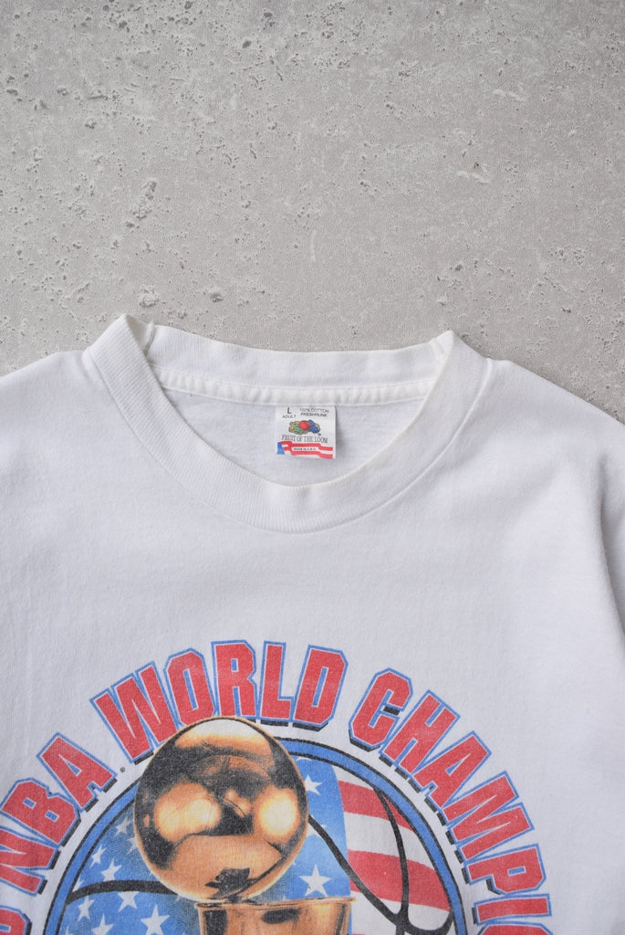 Vintage 1995 NBA Houston Rockets Back-to-back Champions Tee (M) - Retrospective Store