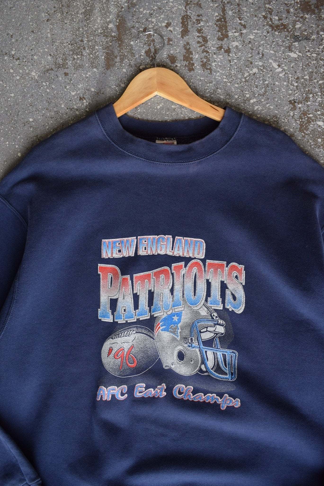 Vintage 1996 NFL New England Patriots AFC Champs Crewneck (XL) - Retrospective Store