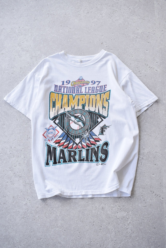 Vintage 1997 MLB Florida Marlins National League Champions Tee (M) - Retrospective Store