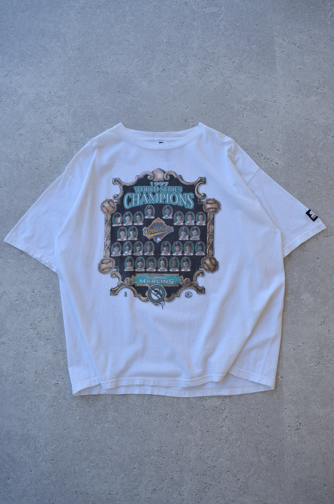 Vintage 1997 Starter x MLB Florida Marlins World Series Champions Tee (XXL) - Retrospective Store