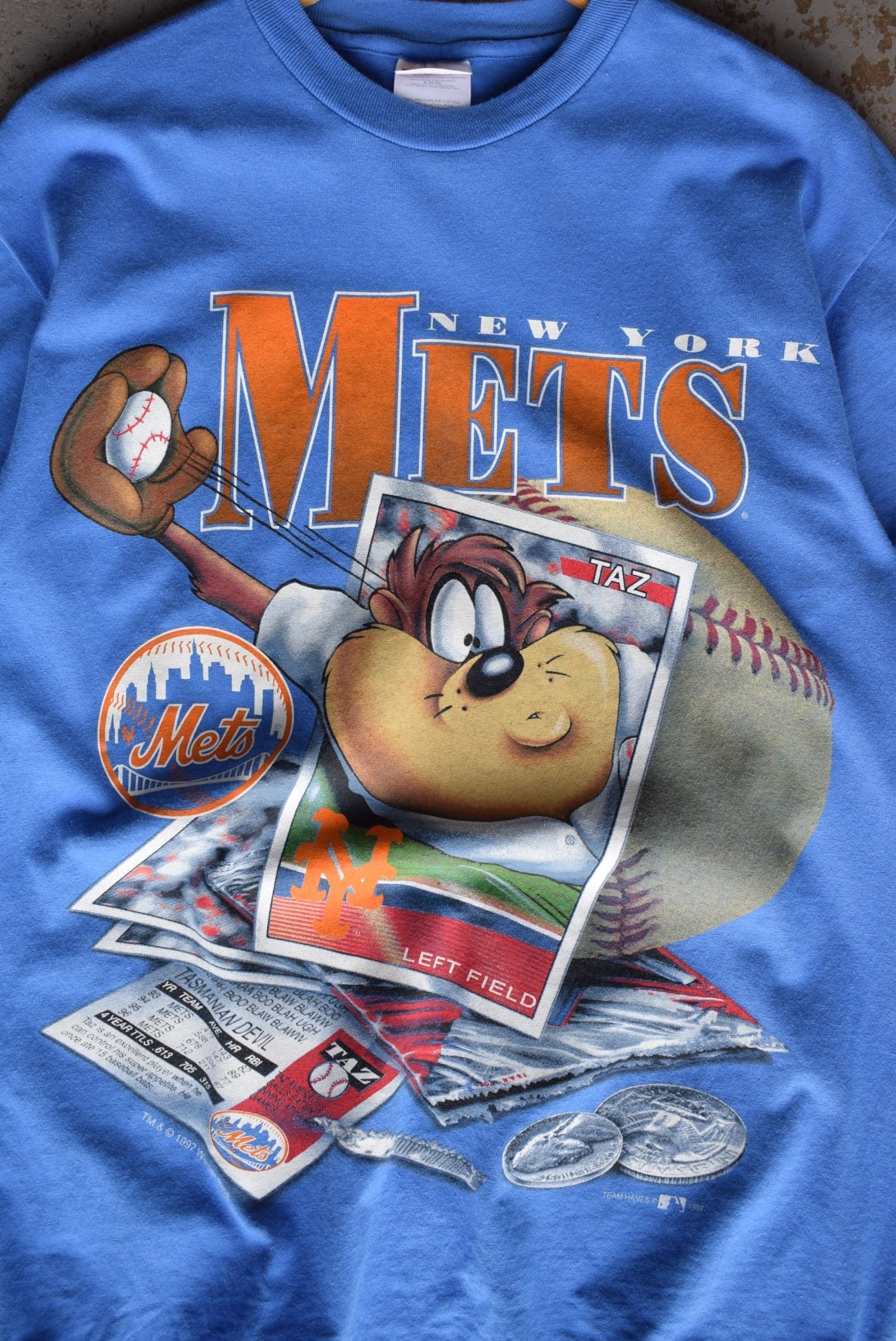 Vintage 1997 Warner Bros. Taz x MLB New York Mets Tee (M) - Retrospective Store