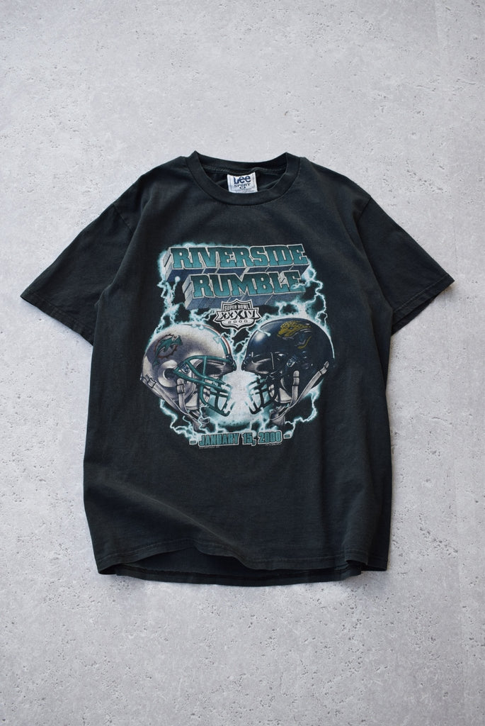 Vintage 2000 NFL Jacksonville Jaguars vs Miami Dolphins Superbowl XXXIV Tee (M) - Retrospective Store