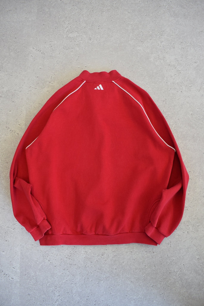 Vintage 90s Adidas Classic Logo 1/4 Zip Sweater (XL) - Retrospective Store