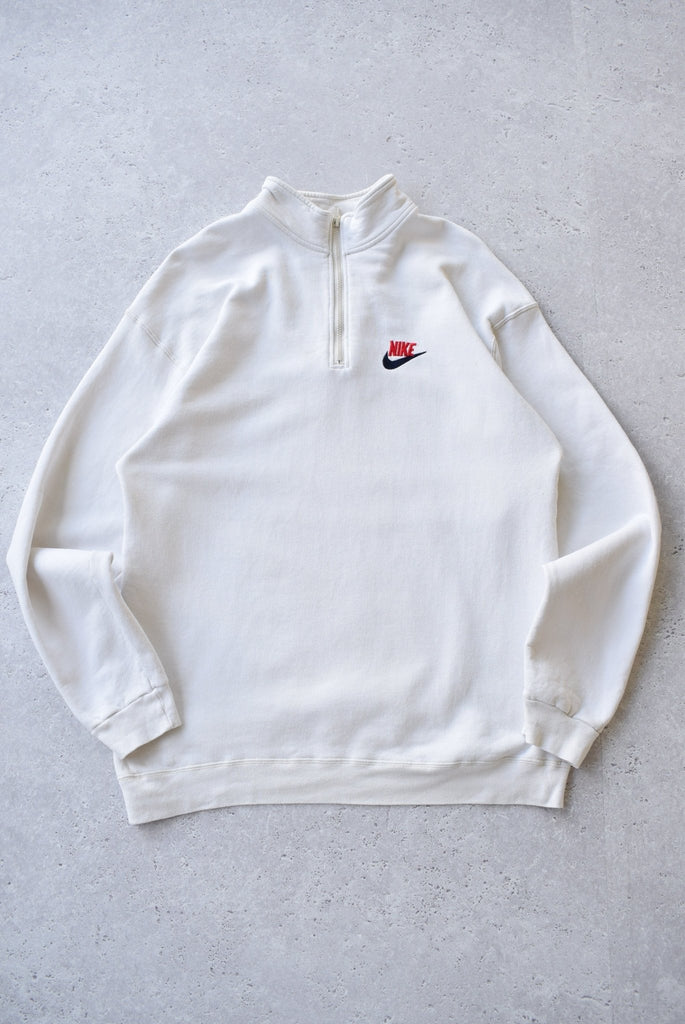Vintage 90s Nike Classic Logo Embroidered 1/4 Zip Sweater (XXL) - Retrospective Store