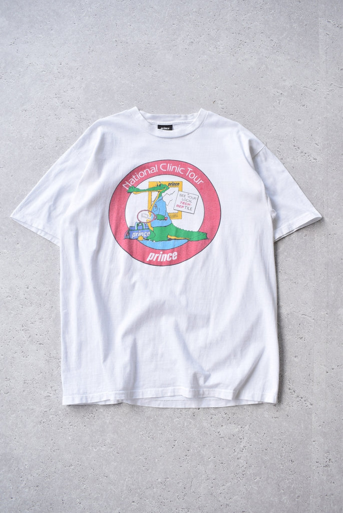 Vintage 90s Prince Tennis National Clinic Tour Tee (L) - Retrospective Store