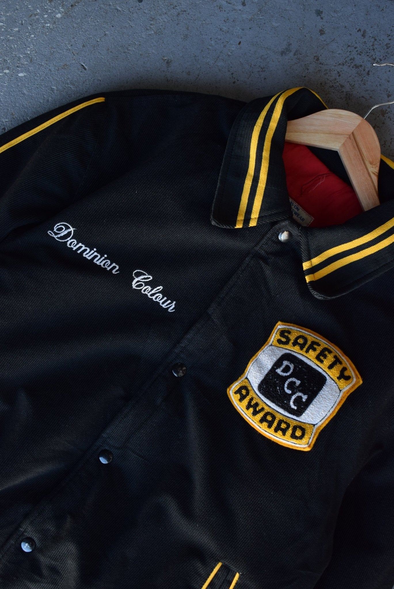 Vintage 90s Safety Award DCC Corduroy Varsity Jacket (L) - Retrospective Store