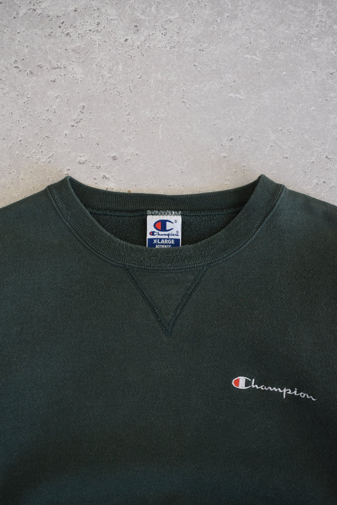 Vintage Champion Classic Logo Embroidered Sweater (XL) - Retrospective Store
