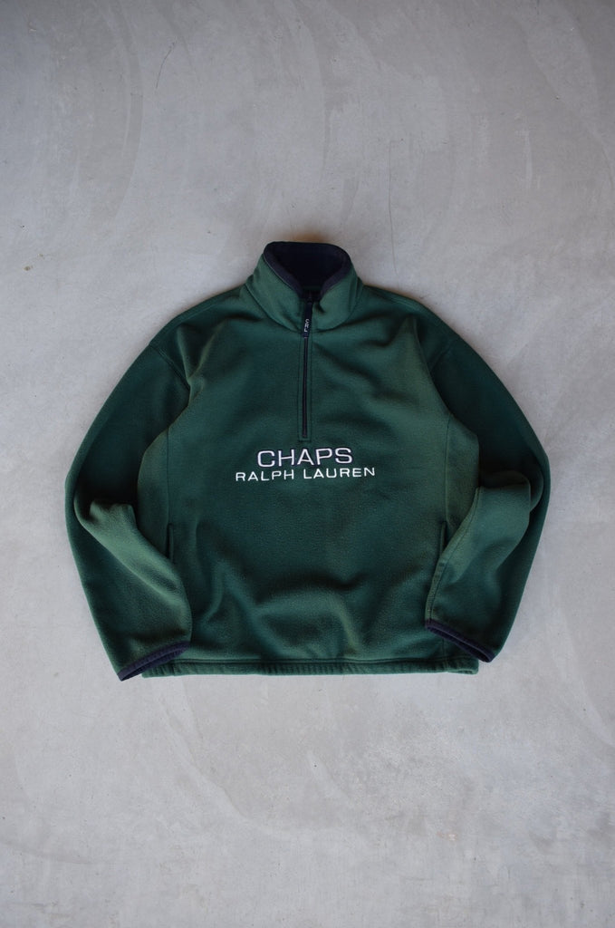 Vintage Chaps Ralph Lauren Spellout 1/4 Zip Fleece (L) - Retrospective Store