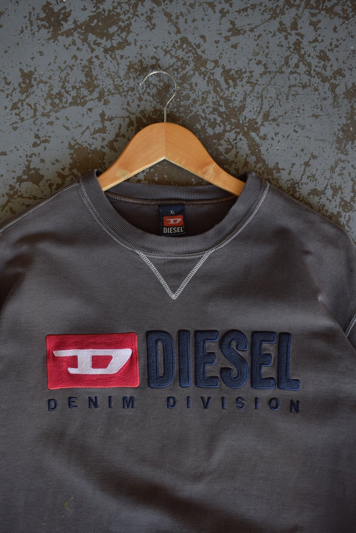 Vintage Diesel Denim Division Embroidered Spellout Crewneck (L) - Retrospective Store