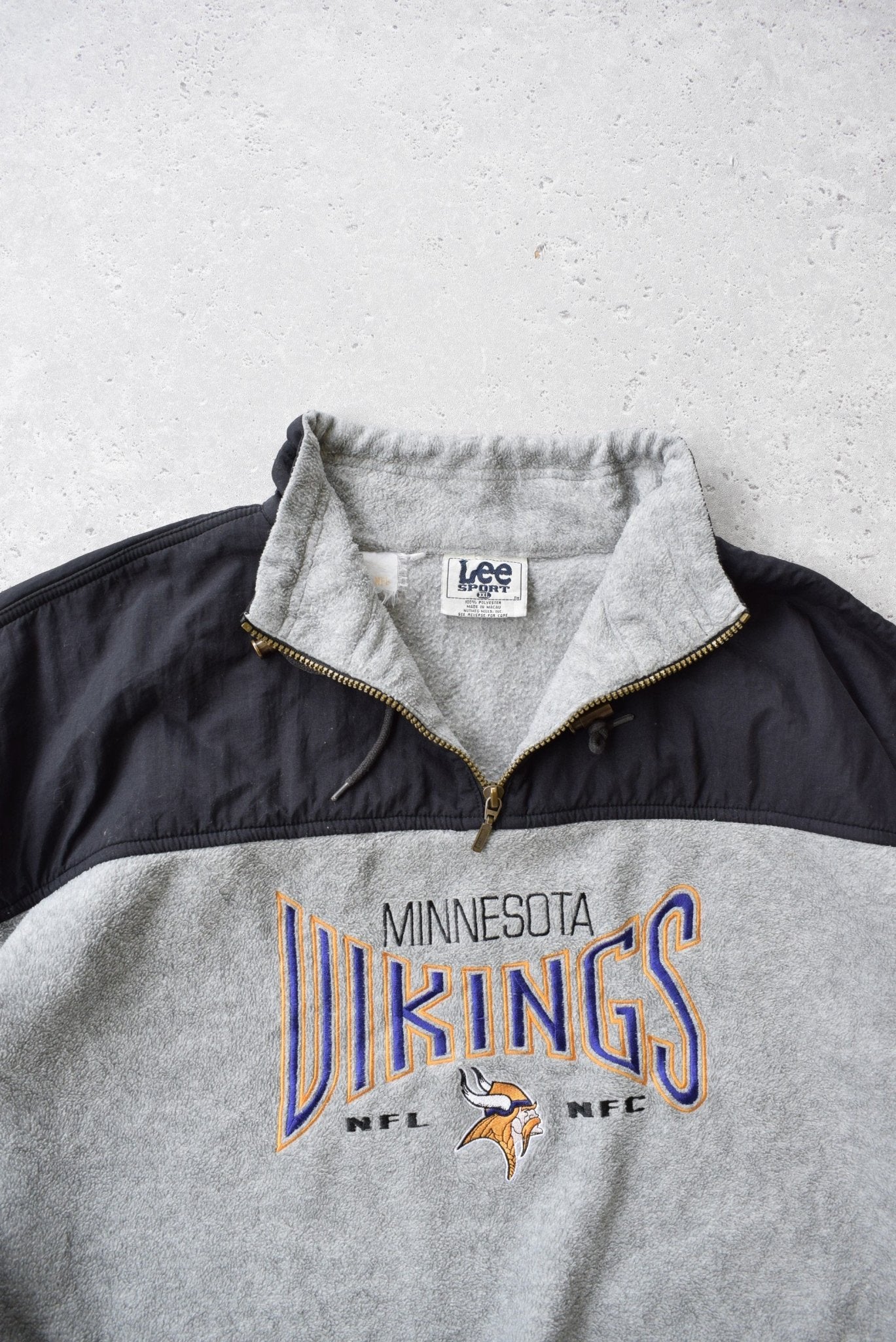 Vintage Lee Sports x NFL Minnesota Vikings Embroidered 1/4 Zip Fleece (XXL) - Retrospective Store