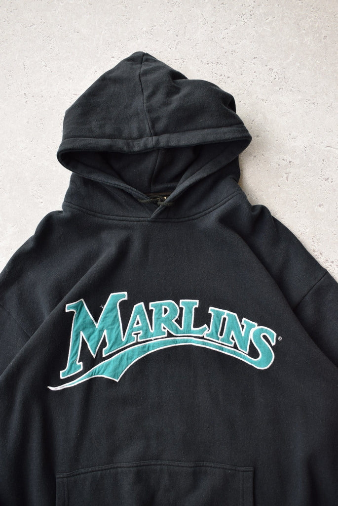 Vintage MLB Florida Marlins Embroidered Hoodie (XL/XXL) - Retrospective Store