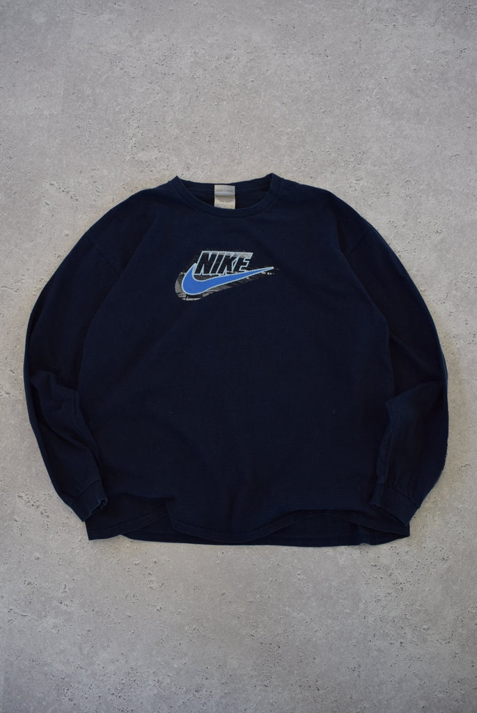 Vintage Nike Spellout Long Sleeve Tee (XL) - Retrospective Store