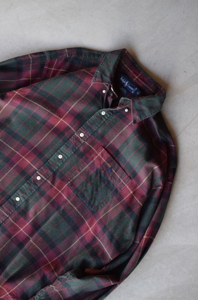 Vintage Polo Ralph Lauren Flannel Button Up (XL) - Retrospective Store