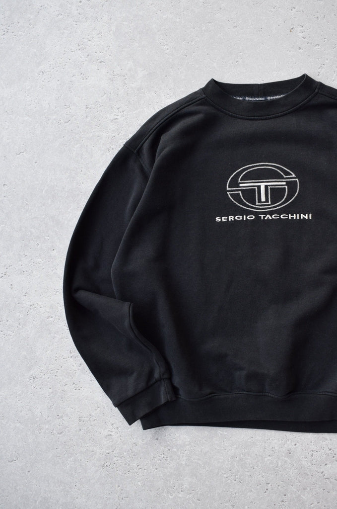 Vintage Sergio Tacchini Embroidered Spellout Sweater (L) - Retrospective Store