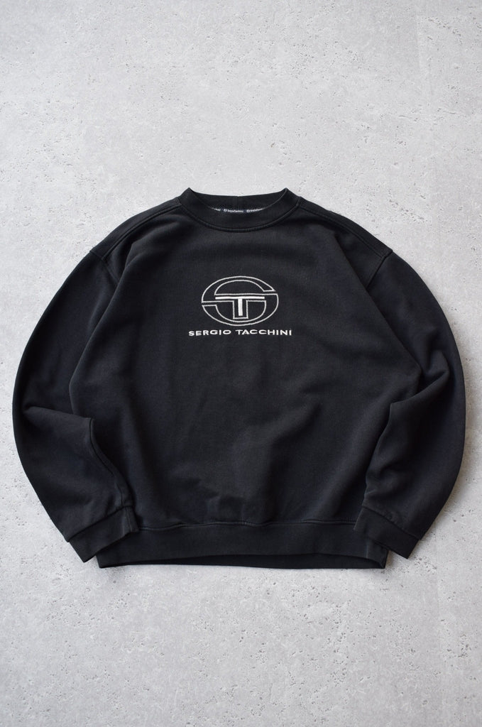 Vintage Sergio Tacchini Embroidered Spellout Sweater (L) - Retrospective Store