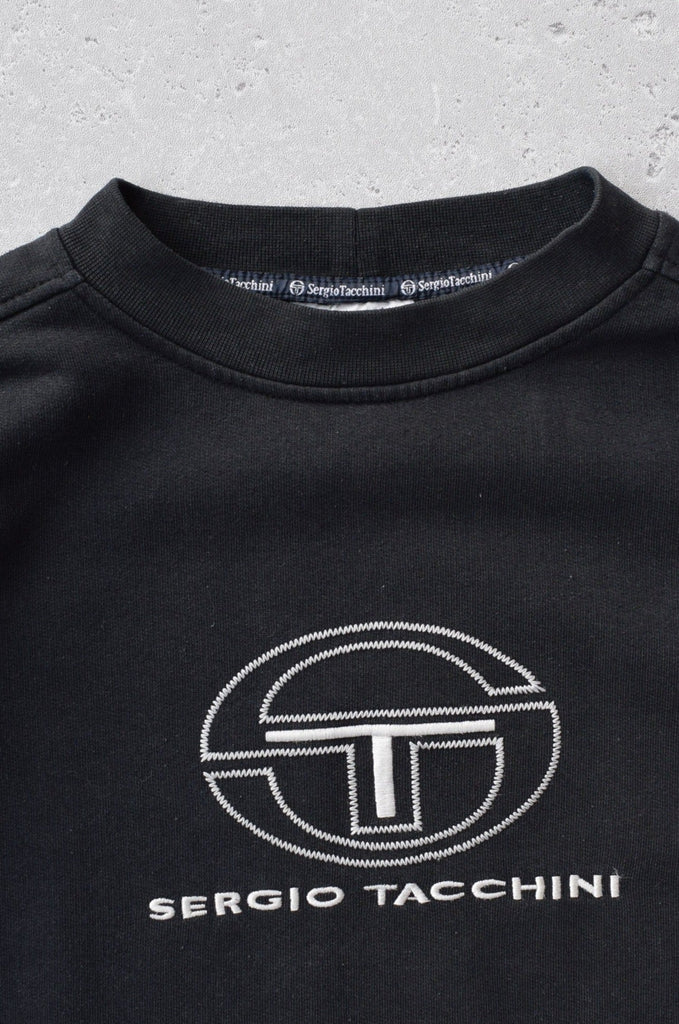 Vintage Sergio Tacchini Embroidered Spellout Sweater (L) - Retrospective Store